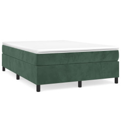 Lit à sommier tapissier et matelas Vert foncé 140x190cm Velours