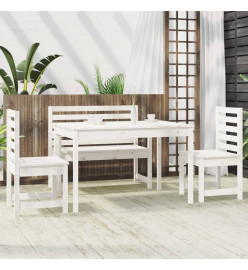 Ensemble à dîner de jardin 4 pcs blanc bois massif de pin