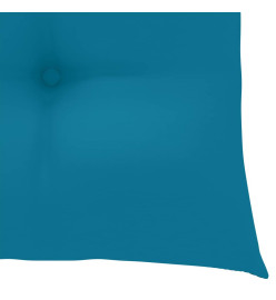 Chaises de jardin 2 pcs avec coussins bleu clair Teck massif
