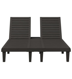 Chaise longue double noir 155x138x83 cm polypropylène