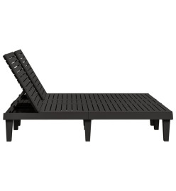 Chaise longue double noir 155x138x83 cm polypropylène
