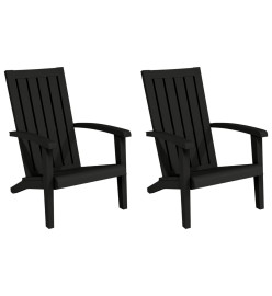 Chaises de jardin Adirondack lot de 2 noir polypropylène