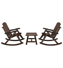 Ensemble de salon de jardin 3 pcs bois massif d'épicéa