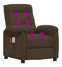 Fauteuil électrique de massage Marron Tissu microfibre