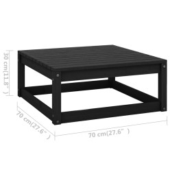 Salon de jardin 9 pcs avec coussins Noir Bois de pin massif