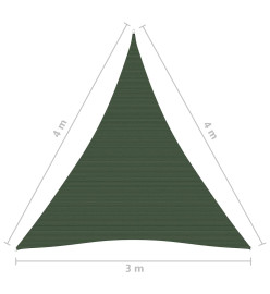 Voile d'ombrage 160 g/m² Vert foncé 3x4x4 m PEHD