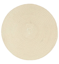 Napperons 4 pcs Naturel Plain 38 cm Rond Coton