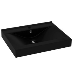 Lavabo avec trou de robinet Noir mat 60x46 cm Céramique