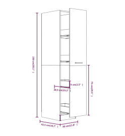 Armoire apothicaire Chêne marron 30x42,5x150 cm Bois ingénierie