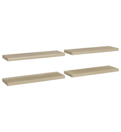 Étagères murales flottantes 4 pcs Chêne 80x23,5x3,8 cm MDF