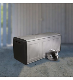 Boîte de rangement de jardin 138x53x57 cm 330 L Gris foncé noir