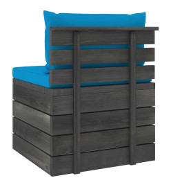 Salon palette de jardin 3 pcs avec coussins Bois de pin massif