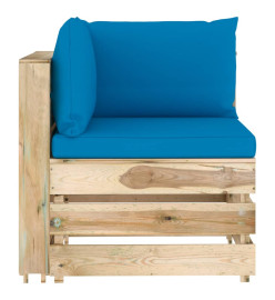 Salon de jardin 12 pcs avec coussins Bois imprégné de vert