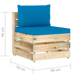 Salon de jardin 12 pcs avec coussins Bois imprégné de vert