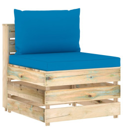 Salon de jardin 9 pcs avec coussins Bois imprégné de vert