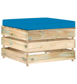 Salon de jardin 9 pcs avec coussins Bois imprégné de vert