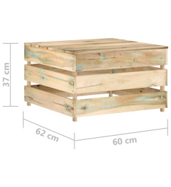 Salon de jardin 9 pcs avec coussins Bois imprégné de vert