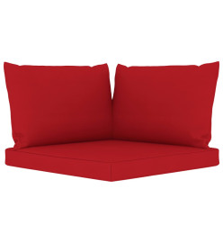 Salon de jardin 6 pcs avec coussins rouge