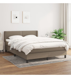 Lit à sommier tapissier avec matelas Taupe 140x200 cm Tissu