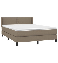 Lit à sommier tapissier avec matelas Taupe 140x200 cm Tissu