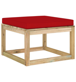 Salon de jardin 6 pcs avec coussins bois de pin imprégné