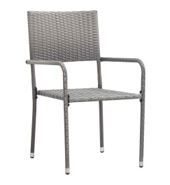 Ensemble de salle à manger de jardin 3 pcs Résine tressée Gris