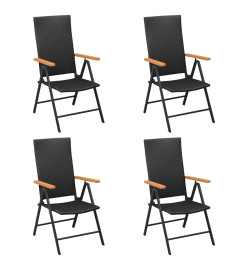 Ensemble de salle à manger de jardin 5 pcs Noir et marron