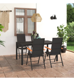 Ensemble de salle à manger de jardin 5 pcs Noir et marron