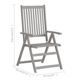 Chaises inclinables de jardin 6 pcs avec coussins Bois d'acacia
