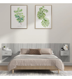 Tête de lit avec armoires Gris sonoma Bois d'ingénierie