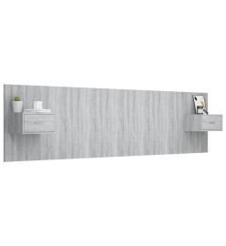 Tête de lit avec armoires Gris sonoma Bois d'ingénierie