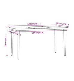 Mobilier de salle à manger de jardin coussins 7 pcs Marron/noir