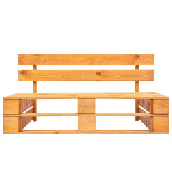 Canapé central palette de jardin marron miel bois pin imprégné