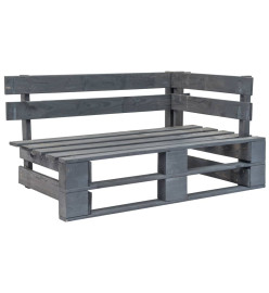 Canapé d'angle palette de jardin Gris Bois de pin imprégné