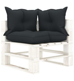 Salon palette de jardin 7 pcs avec coussins anthracite bois