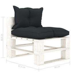 Salon palette de jardin 4 pcs avec coussins anthracite bois