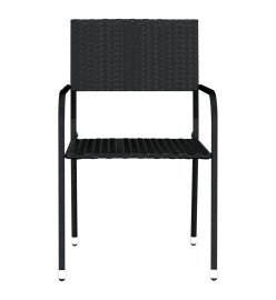 Ensemble de salle à manger de jardin 7 pcs Noir