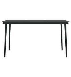 Ensemble de salle à manger de jardin 7 pcs Noir