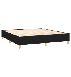 Lit à sommier tapissier avec matelas Noir 180x200 cm Tissu