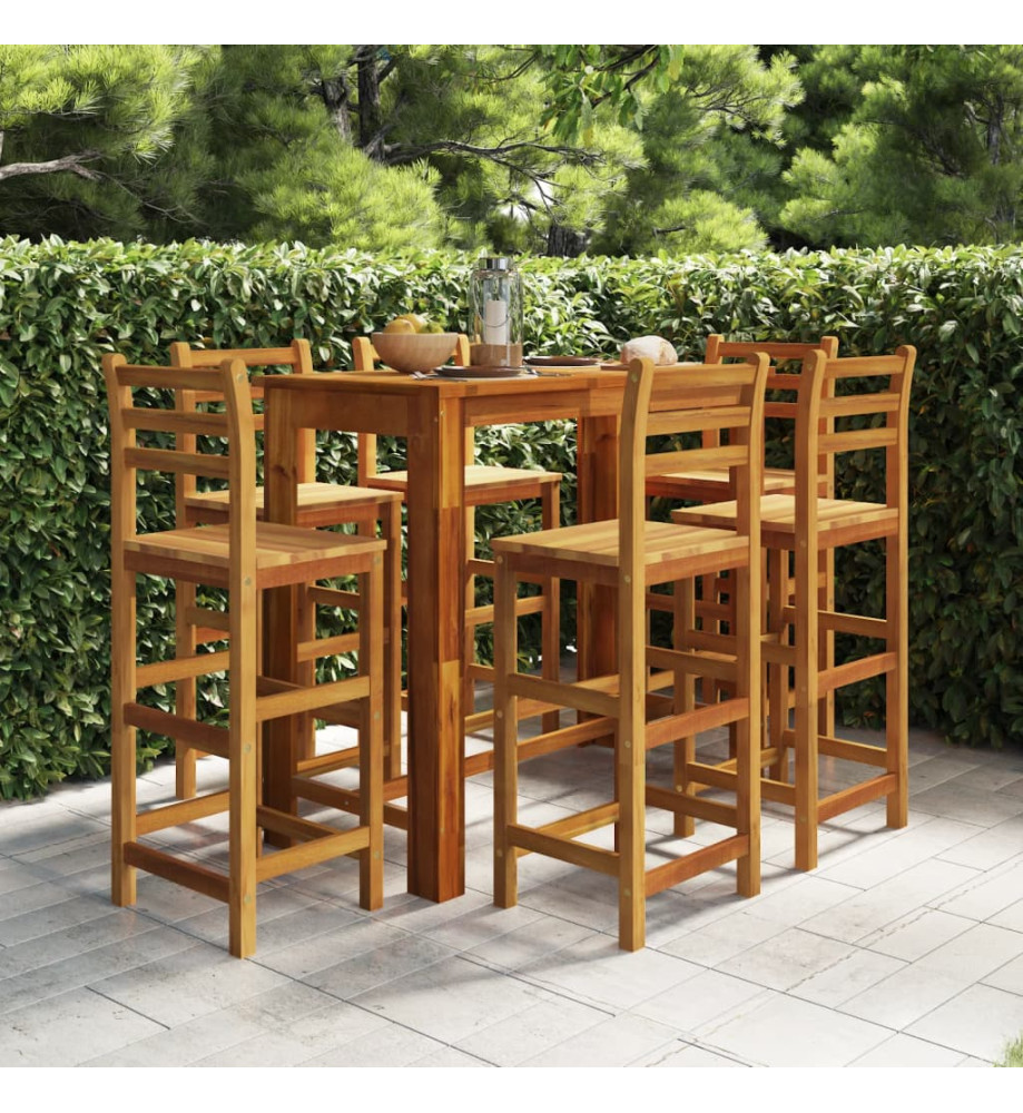Ensemble de bar de jardin 7 pcs Bois d'acacia solide Ensemble de bar de jardin 7 pcs Bois d'acacia solide