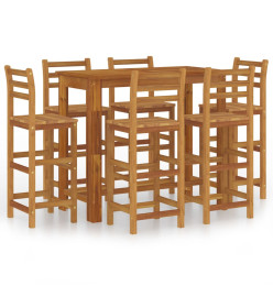 Ensemble de bar de jardin 7 pcs Bois d'acacia solide