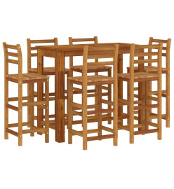 Ensemble de bar de jardin 7 pcs Bois d'acacia solide