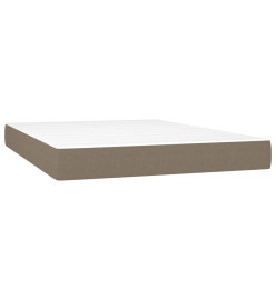 Sommier tapissier avec matelas et LED Taupe 140x200 cm Tissu