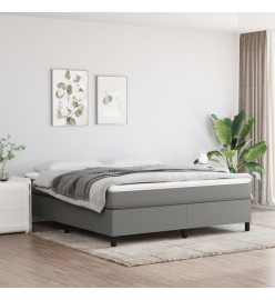 Lit à sommier tapissier avec matelas Gris foncé 160x200cm Tissu