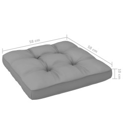 Salon de jardin palette 6pcs avec coussins pin imprégné de gris