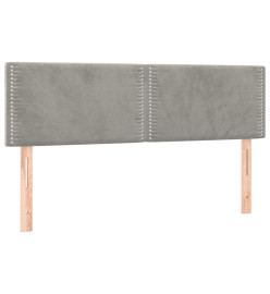 Lit à sommier tapissier et matelas Gris clair 140x190cm Velours