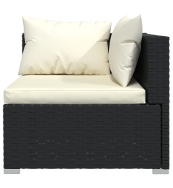 Salon de jardin 10 pcs avec coussins Noir Résine tressée