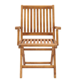 Chaises pliables de jardin avec coussins 4 pcs Teck solide