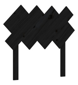 Cadre de lit avec tête de lit noir 90x200 cm bois massif