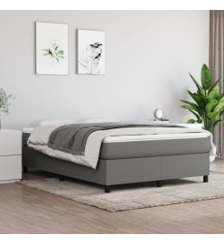 Lit à sommier tapissier avec matelas Gris foncé 140x200cm Tissu